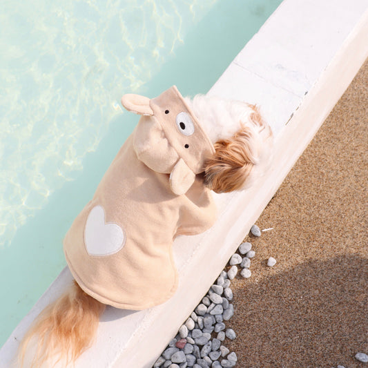 即納【DURANG RURANG】Heart bear robe（Beige）
