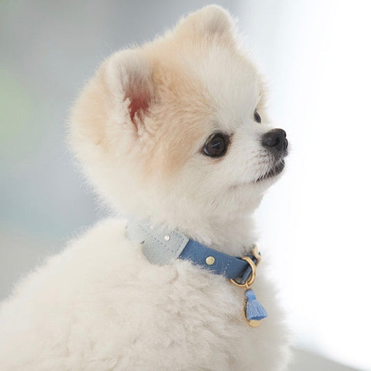 ※予約販売【BANDAL.Pet】TASSEL SWAROVSKI NAME PLATE COLLAR（ソーダ）