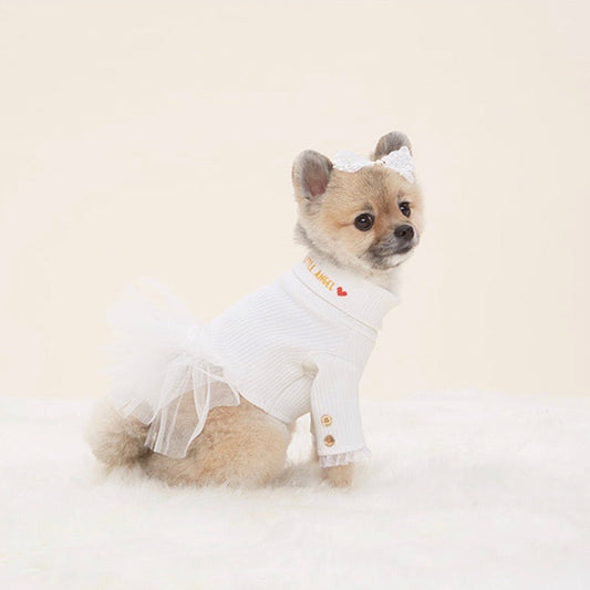即納【BANDAL.Pet】Little angel dress（White）