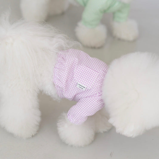 ※予約販売【DA】Pumpkin check tops(パープル)