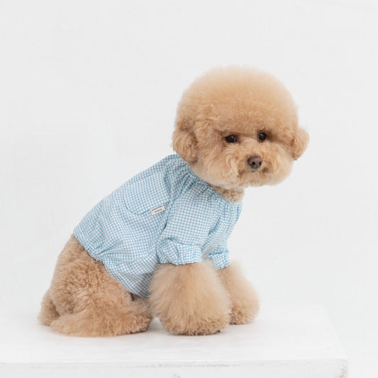 ※予約販売【DA】Pumpkin check tops(ブルー)