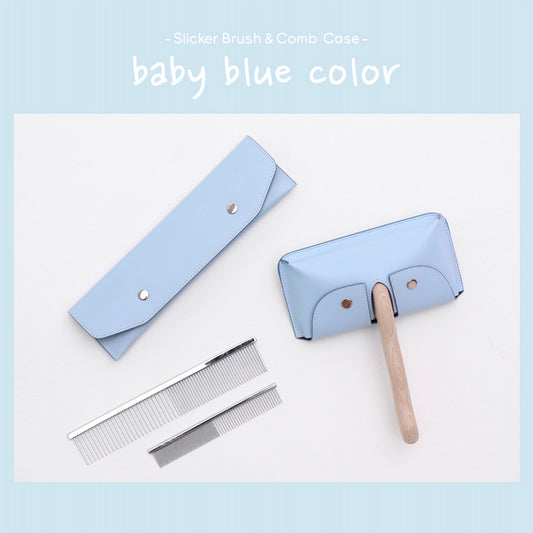 ※予約販売【Chiot】Leather Slicker Brush / Comb Case（Blue）