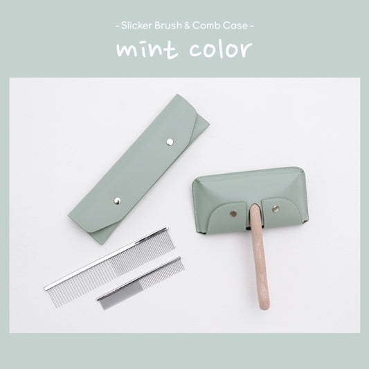 ※予約販売【Chiot】Leather Slicker Brush / Comb Case（Olive）