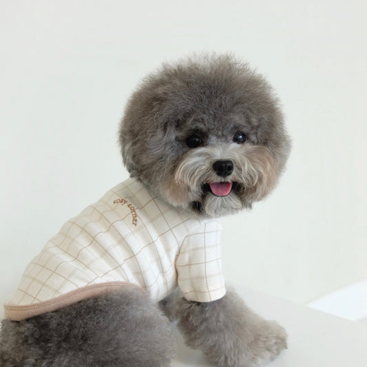 即納【cosy corner】Window Check T-shirt（ベージュ）