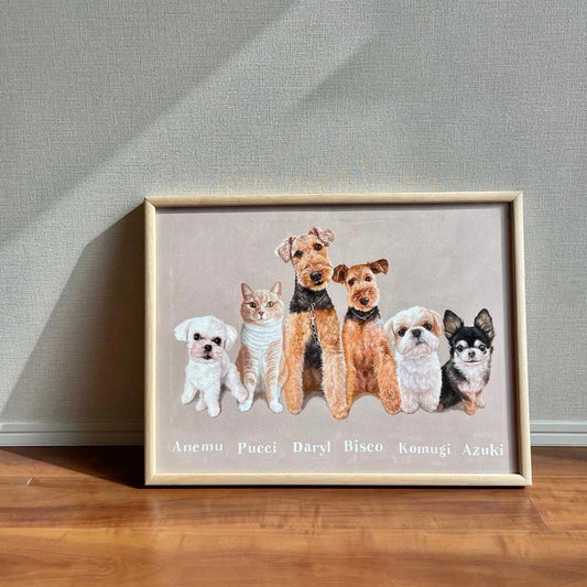 ※予約販売【draw pet】my pet 油絵絵画《オプション》(ペットの頭数追加)