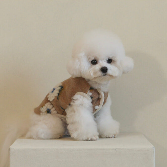 即納【near by us】flower wool vest（Beige）