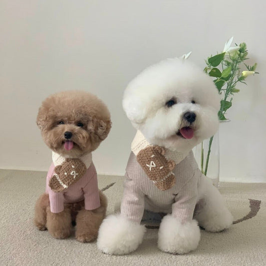 ※予約販売【Bonjour TOU-TOU】HI!Bear Knit muffler
