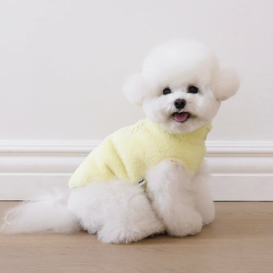 ※予約販売【Chiot】boa fleece zip up vest（ライトイエロー）