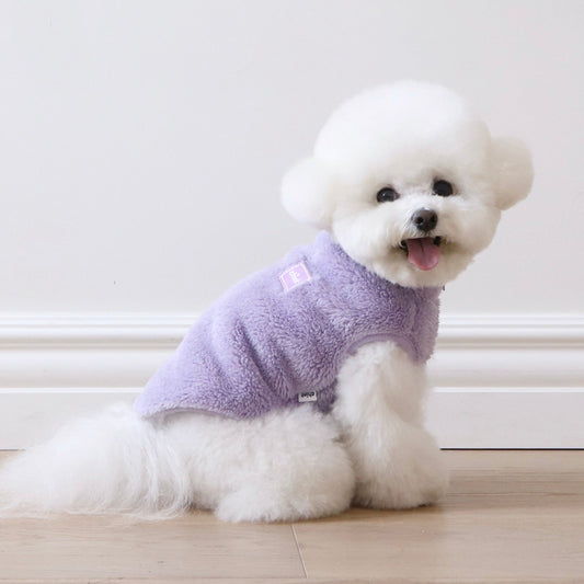 ※予約販売【Chiot】boa fleece zip up vest（ラベンダー）