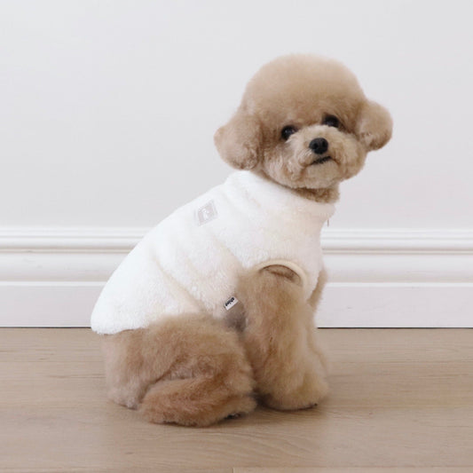 ※予約販売【Chiot】boa fleece zip up vest（アイボリー）