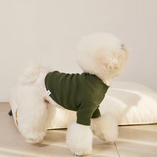 ※予約販売【small stuff】RIBBED TURTLENECK T-SHIRT（OLIVE）