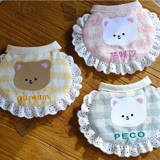 ※予約販売【BeBe Breath】お名前刺繍 bebe check bib