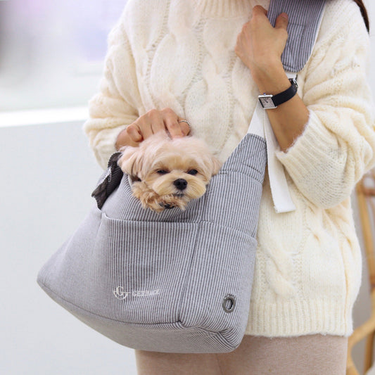 ※予約販売【GET BACK】Shoulder Fril Round Bag（Stripe Gray）