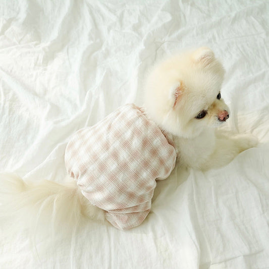 ※予約販売【noutti】twinkle check overalls (Beige)