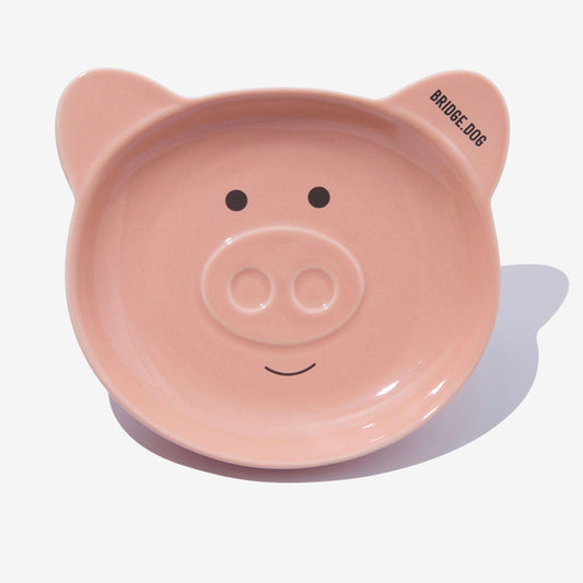 ※予約販売【BRIDGE.DOG】BRIDGE PIGGY DISH（CORAL PINK FACE）艶あり