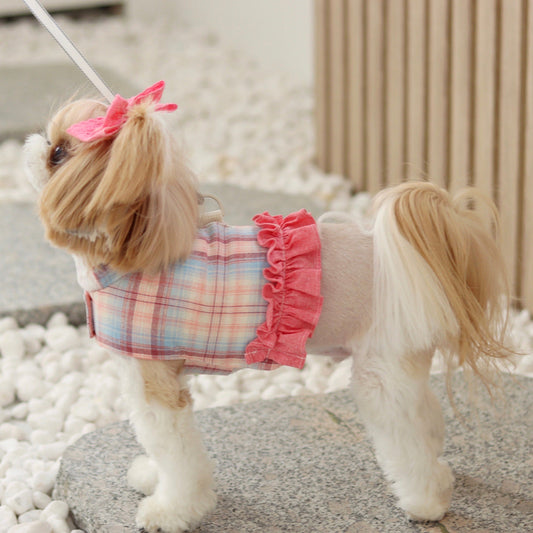 ※予約販売【GET BACK】チェックフリルハーネス(コーラル)