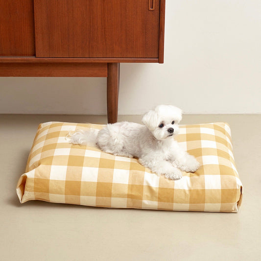 ※予約販売【small stuff】REST BED（CHECK MUSTARD）