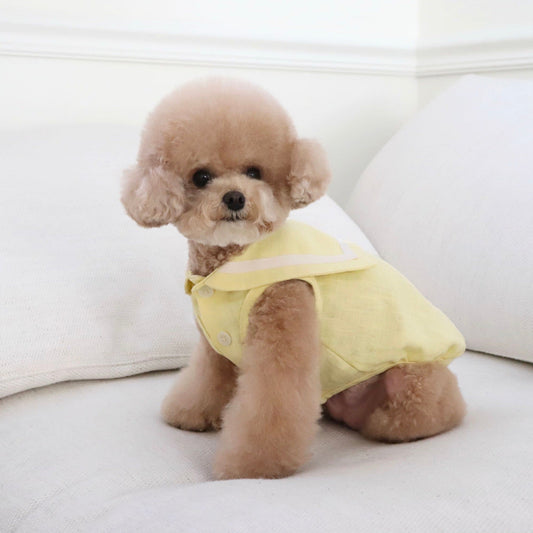 ※予約販売【Chiot】Linen cape top（Lemon）
