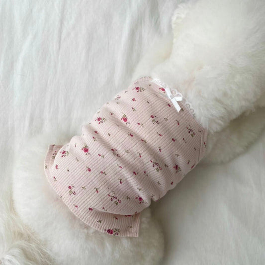 ※予約販売【Bonjour TOU-TOU】flower eyelet sleeveless（PINK）