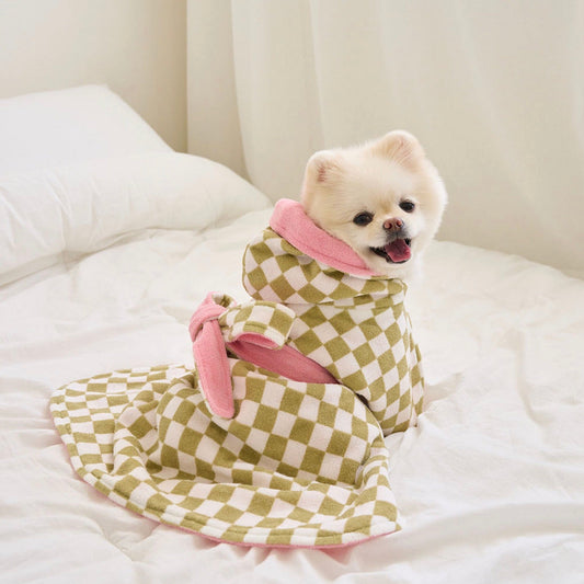 ※予約販売【noutti】checker board towel cape（Green）