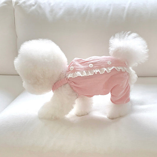 ※予約販売【near by us】bebe romper（rose pink）
