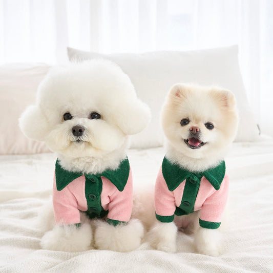 ※予約販売【noutti】Happiness terry cardigan（pink&green）