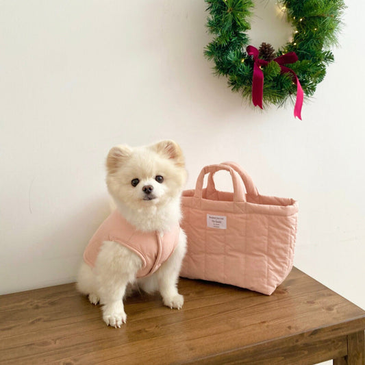※予約販売【Bonjour TOU-TOU×The bambi】Candy reversible padding（Coral pink）