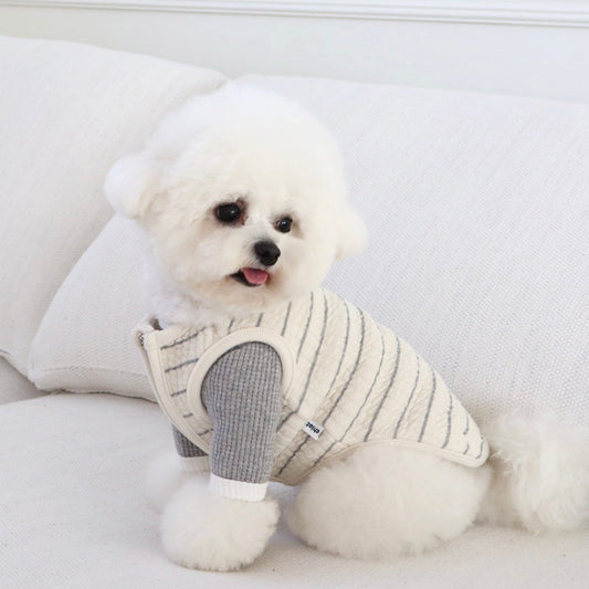 ※予約販売【Chiot】Bebe cream quilted zip-up（Gray）