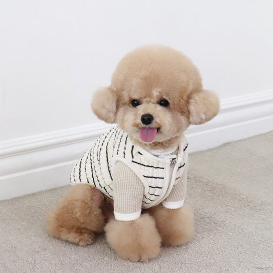 ※予約販売【Chiot】Bebe cream quilted zip-up（Khaki）