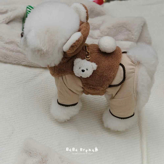 即納【BeBe Breath】puppy bear harness（Brown）