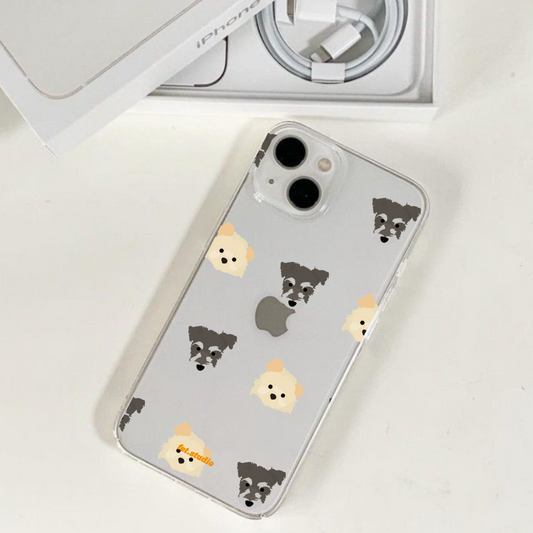 ※予約販売　2匹【fet.studio × URBAN DOG TOKYO】 Clear pattern Iphone case（2匹）