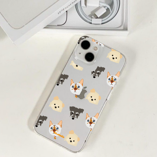 ※予約販売　3匹【fet.studio × URBAN DOG TOKYO】 Clear pattern Iphone case（3匹）