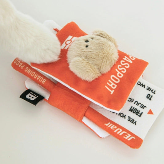 即納【BITE ME × Jeju air】Pet passport&ticket nosework toy set