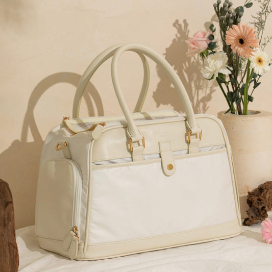 ※予約販売【KITCHMOOD】PREMIUM LINE dog camer bag（Ivory）