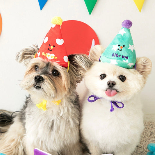 即納【BITE ME】Party Series happy party hat dog toy（3 peace）