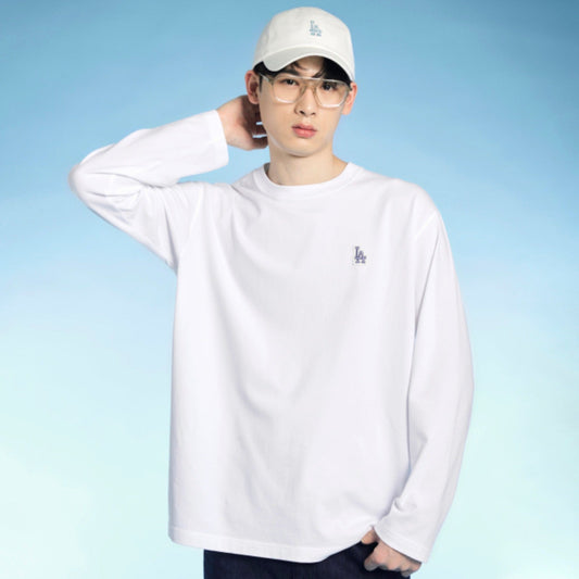 ※予約販売【MLB KOREA】basic small logo loosefit long t-shirt（White）人間用