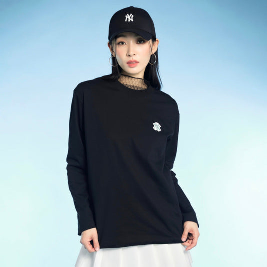 ※予約販売【MLB KOREA】basic small logo loosefit long t-shirt（Black）人間用