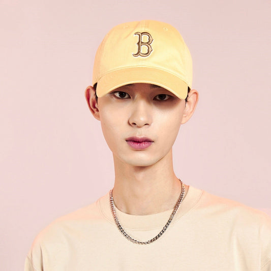 ※予約販売【MLB KOREA】N-COVER FIT slider cap Boston（Yellow）人間用