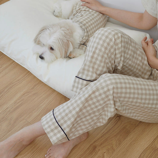 ※予約販売【small stuff】CHECK COTTON PAJAMAS（OATMEAL）