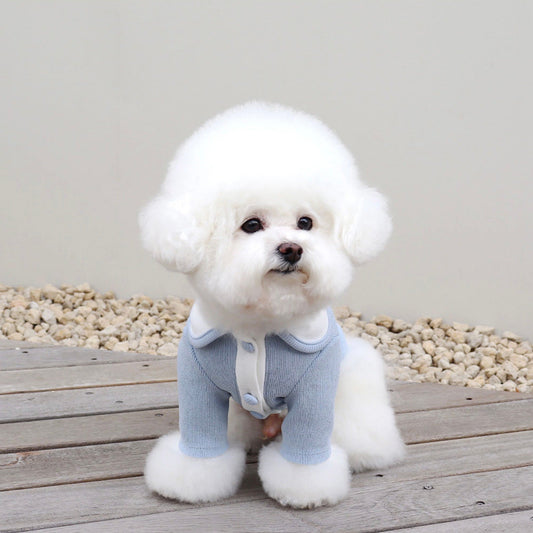 ※予約販売【Chiot】Blooming collar cardigan(Baby Blue)