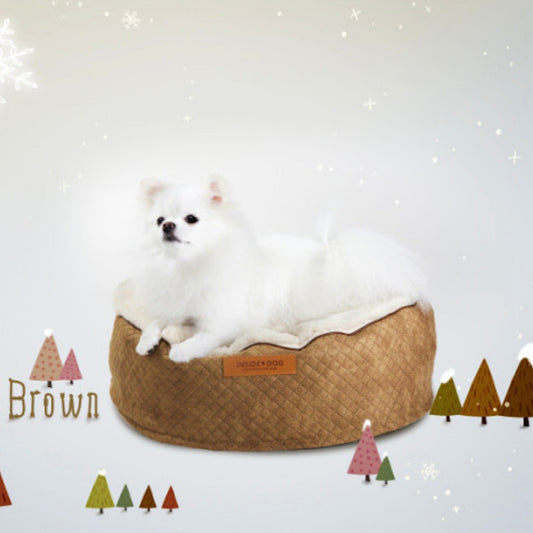 ※予約販売【INSIDE DOG & CAT】macaron Bean bag  tube cover cushion（antique brown）