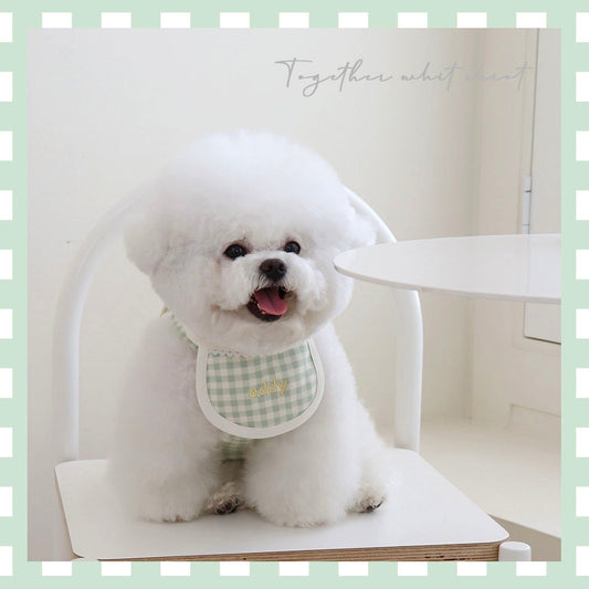 ※予約販売【Chiot】Sheot Together Check Naming Bib(mint)