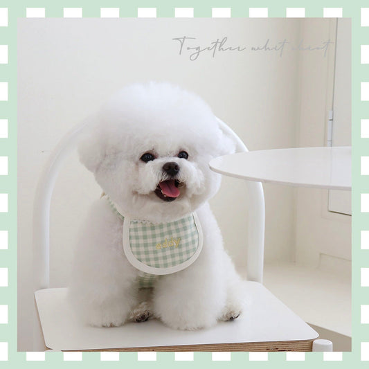 ※予約販売【Chiot】Sheot Together Check Naming Bib（mint）