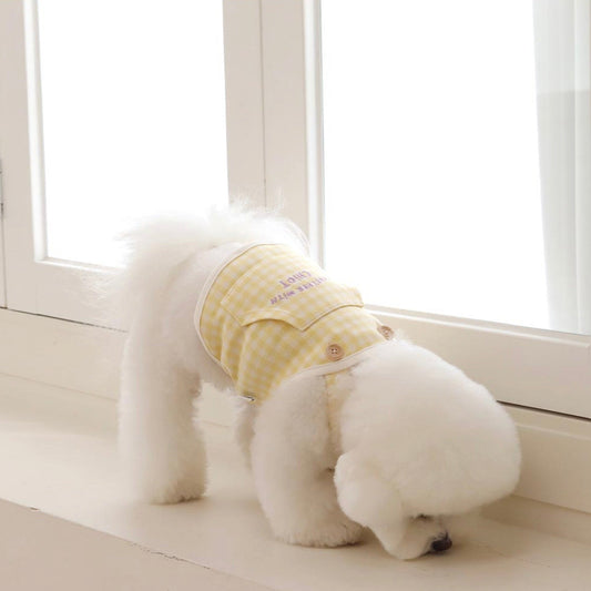 ※予約販売【Chiot】Together Check Crop Overall(Yellow)
