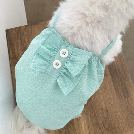 ※予約販売【Bonjour TOU-TOU】Seersucker bebe all in one(MINT)