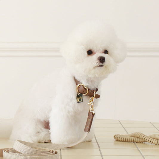 ※予約販売【maison de miu】 Heart Pendant Collar (Brown)