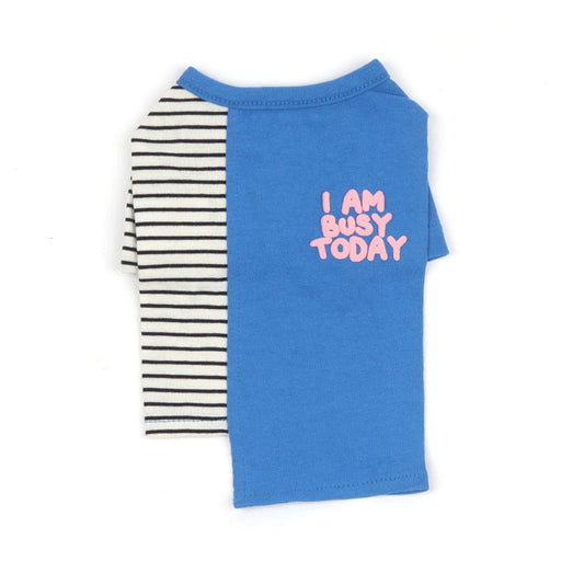 即納【monchouchou】I AM BUSY TODAY T-shirt（ブルー）