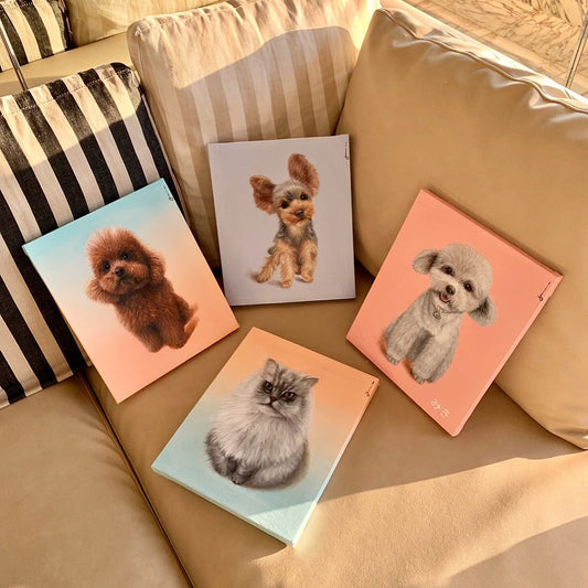 ※予約販売【draw pet】my pet 油絵絵画《全身》(1匹)