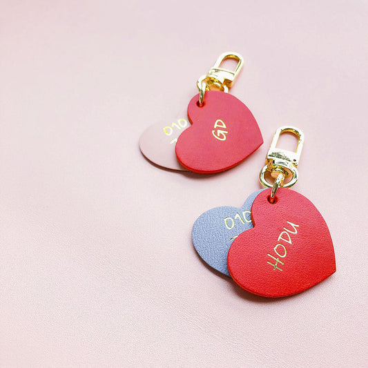 ※予約販売【maison de miu】Heart Leather Name Tag（2枚）