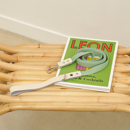※予約販売【maison de miu】 Running Mate Leather & Webbing Lead（White / Mint）